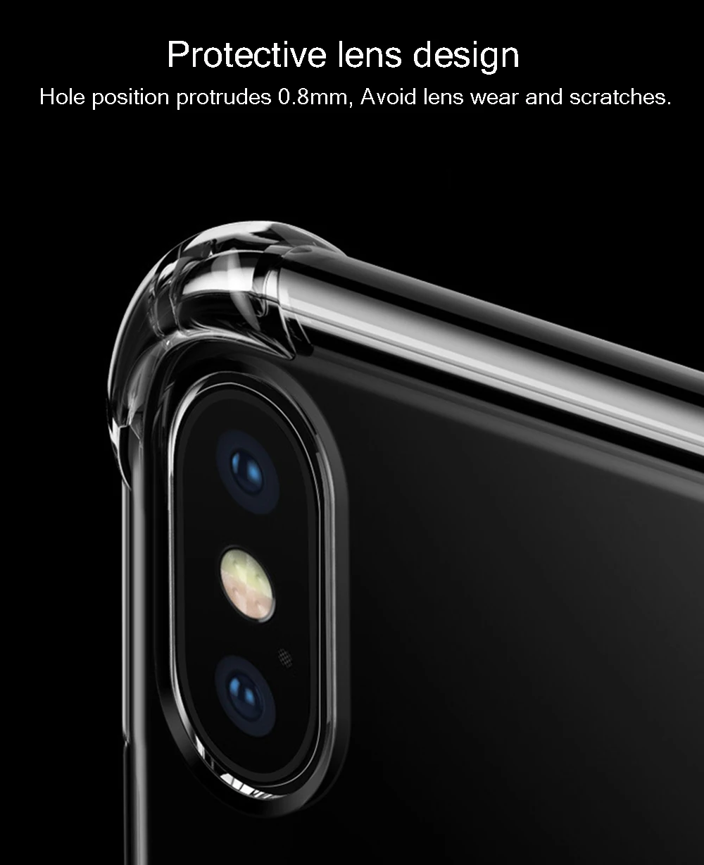 Модный противоударный бампер прозрачный силиконовый чехол для iPhone X XS XR XS Max 8 7 6 6S Plus Прозрачная защитная задняя крышка