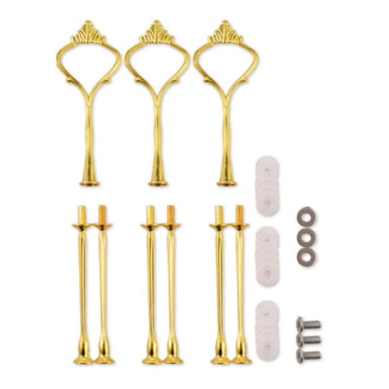3 уровня торт пластины стержень стенд ручка в форме короны фурнитура десерт фруктовый сервер