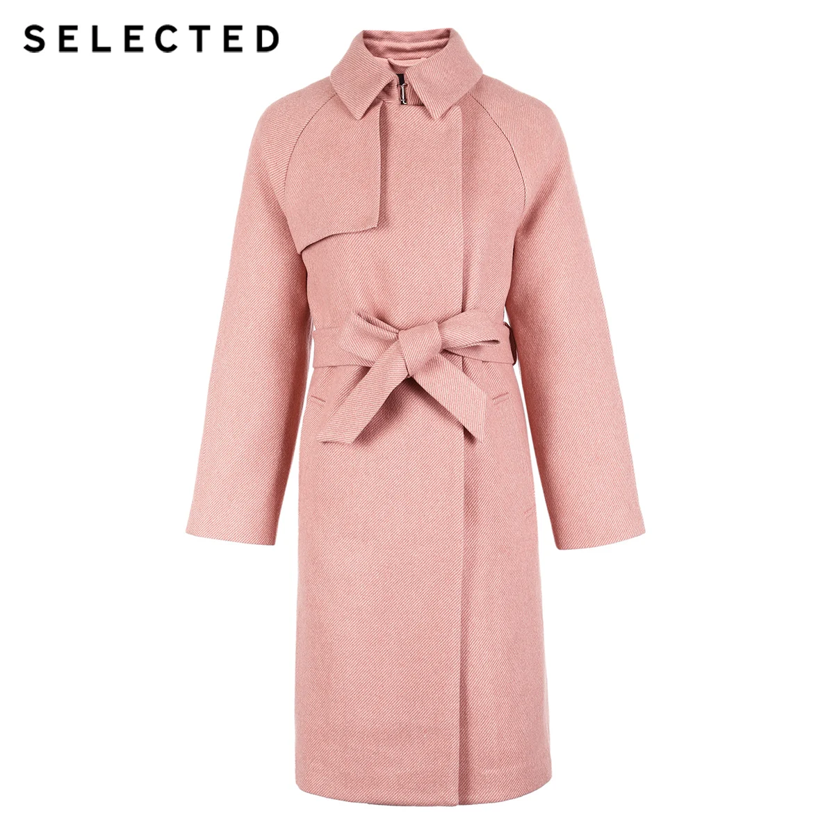 remarkable  SELECTED Autumn and winter women's wool long belt coat S 418427516
