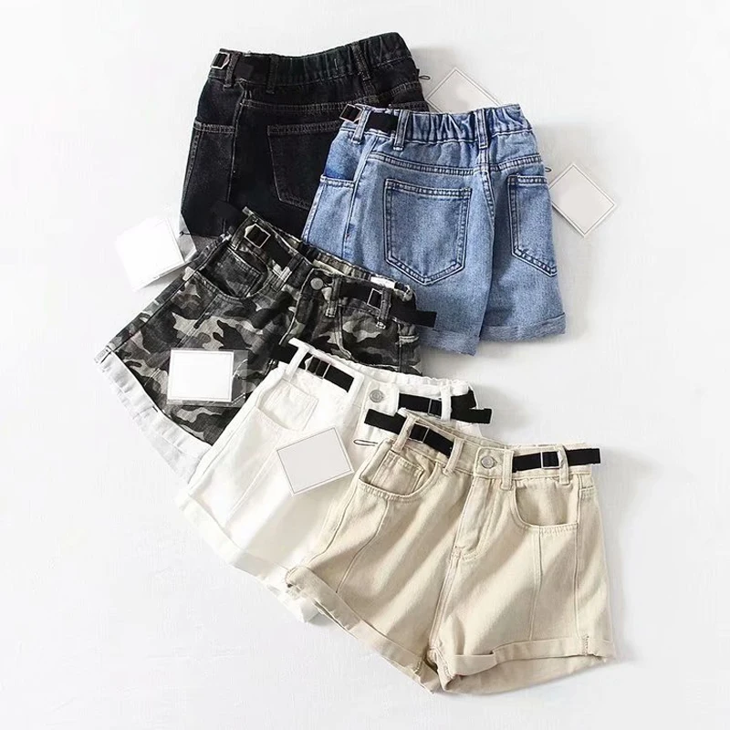 GOPLUS High Waisted Shorts for Women Sexy Camouflage Black Denim Shorts Feminino Spodenki Damskie Pantalones Cortos Mujer Jeans