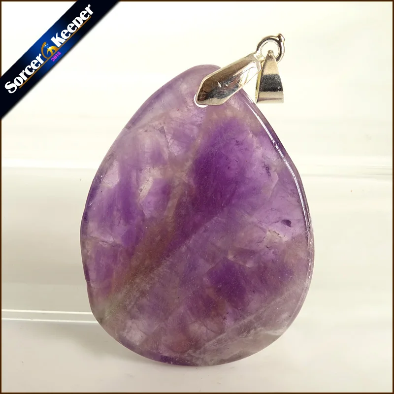 Женские ожерелье драгоценный камень натуральный камень аметист кулон ожерелье Кварцевые фиолетовые Кристальные украшения подарок любви для девушки ZS141