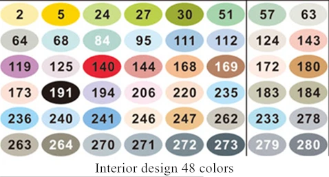 Interior Design 48pc Профессиональный FINECOLOUR арт Маркер Маркеры щеток спиртовые чернила фломастер Manga каллиграфия рисования комиксов товары для рукоделия EF102 - Цвет: Interior Design 48pc