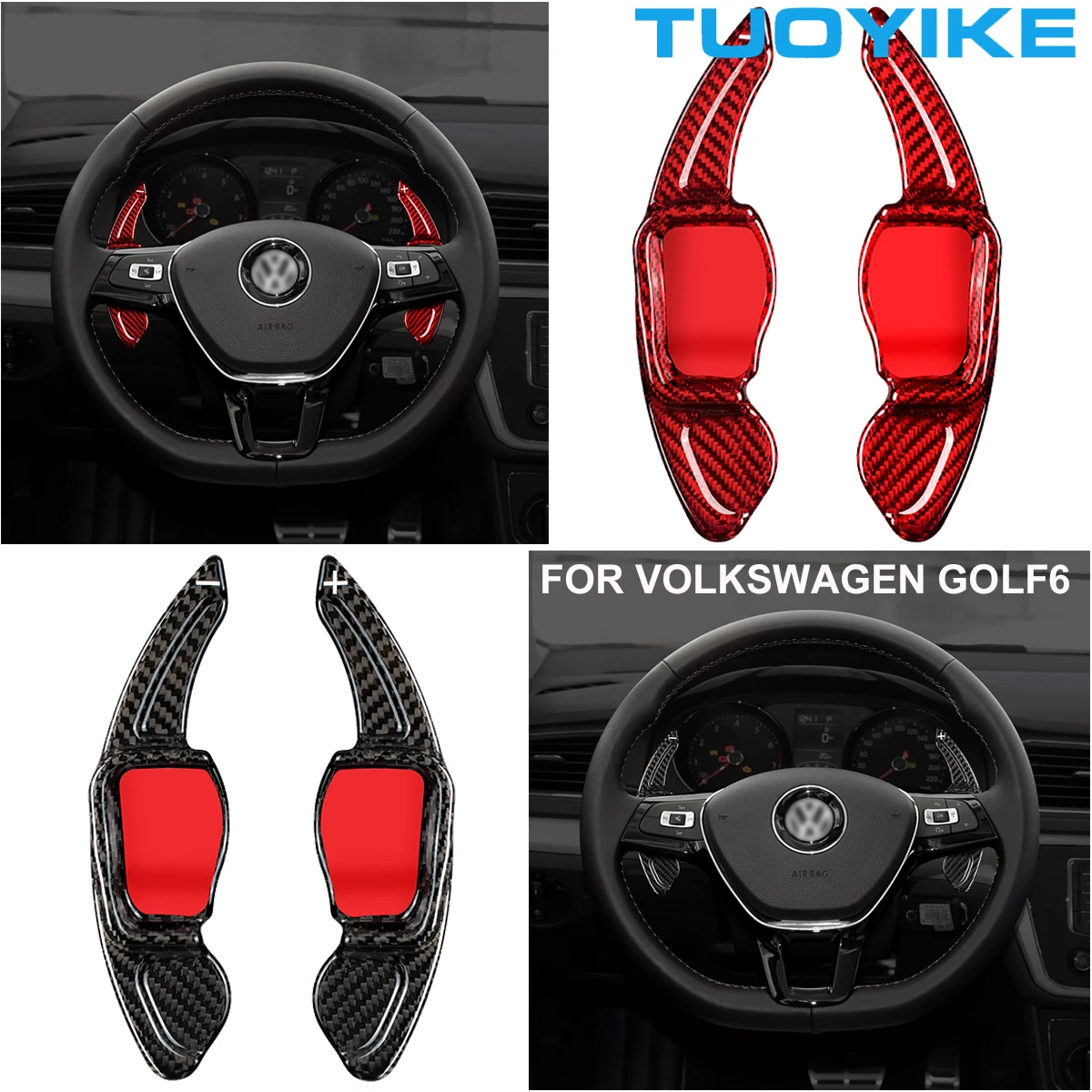 

Forged Carbon Fiber Steering Wheel Paddle Shifter Extension For Volkswagen Golf6 MK6 Tiguan Cross Lavida Scirocco R36 R20 Tourag
