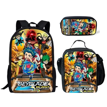 

Cartoon Unicorn Backpack School Bag For Kids Boys Girls Lunch Box Custom Print Pencil Bag Big Capacity Three-piece Set