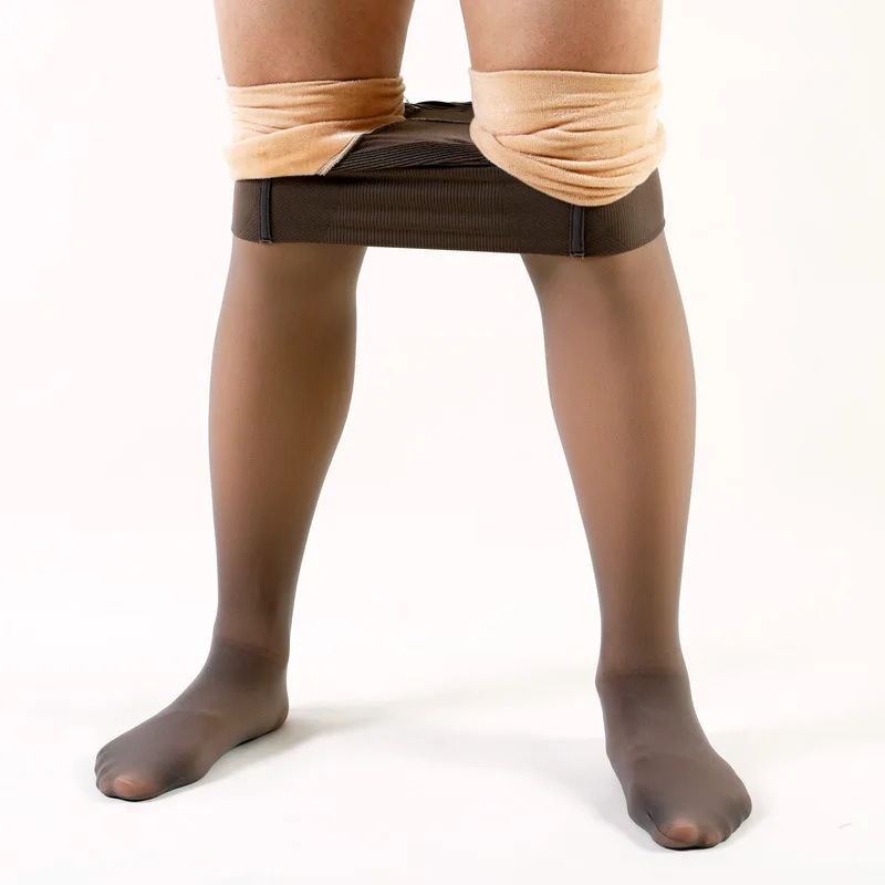 Men Sexy Warm Underwear Hip Lifting Slim Legs Winter Plush Thickened Tights Socks Penile Sheath Cock Pouch Thermal Pantyhose |