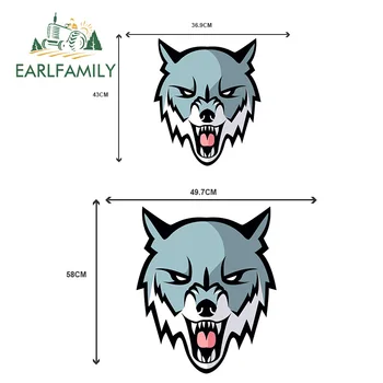 

EARLFAMILY 43cm x 36.9cm Funny Car Stickers and Declas for Ferocious Wolf JDM RV Waterproof Vinyl Scratch-Proof Decoration
