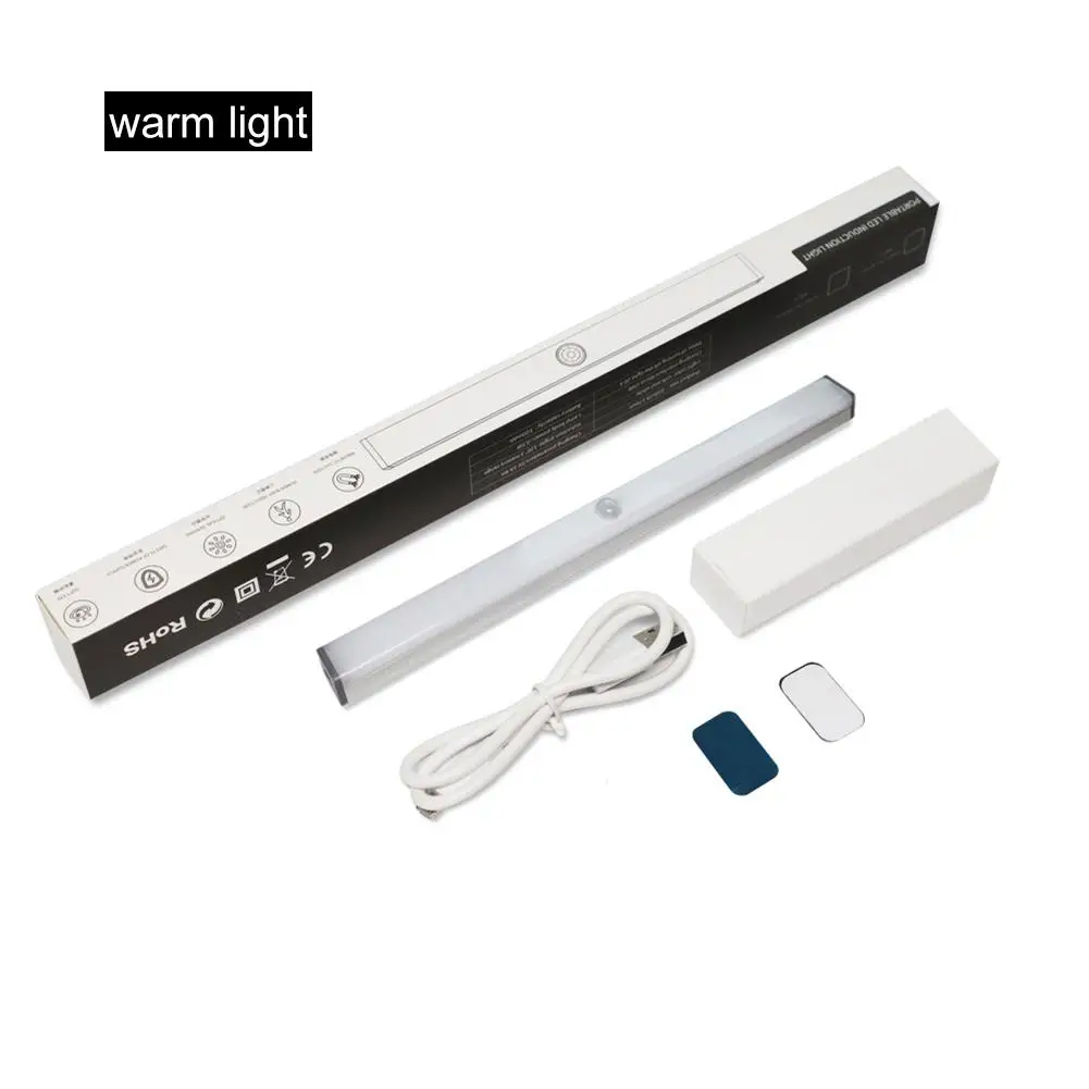 USB LED Wall Cabinet Light Household Human Sensor Battery-powered Magnetic Wardrobe Night For Stairs | Лампы и освещение