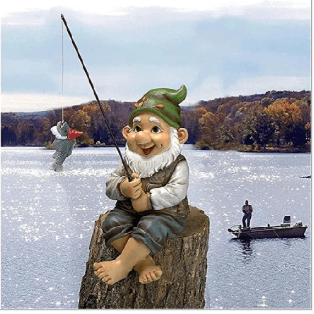 

Fishing Dwarf Elf Figurine Funny Resin Gnome Statue Craft Landscape Garden Pond Outdoor Decoration Ornament Gift