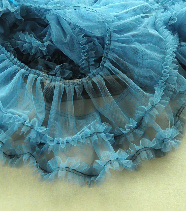 grey blue 2 м/лот, 15 см, зеленый/розовый/желтый/синий/темно-красный/розовый, сетчатые оборки, кружевная отделка, платье-пачка, кружевная ткань, аксессуары X609 - Цвет: grey blue