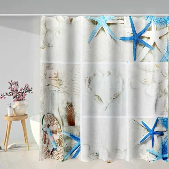 

180x180cm Seaside Scenery 3d Printed Shower Curtains Polyester Waterproof High Quality Bath Curtain Bathroom Screen Curtain
