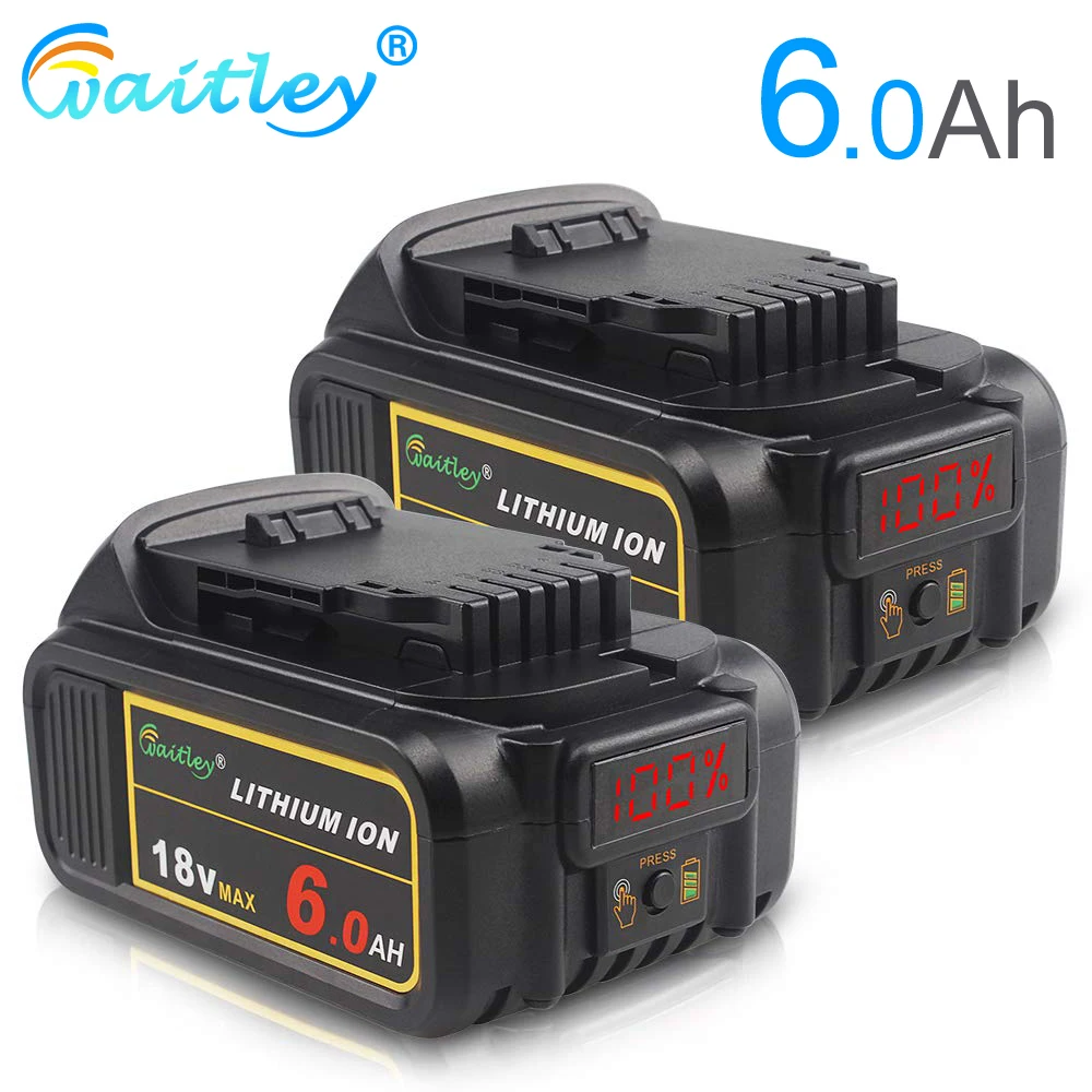  Witley DCB200 18V 6Ah replaceable Li-ion battery compatible with Dewalt 18 Volt MAX XR power tools 