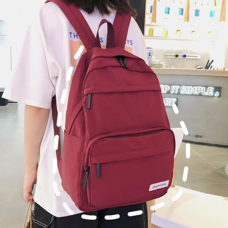 HOCODO женский водонепроницаемый нейлоновый рюкзак большой емкости одноцветные