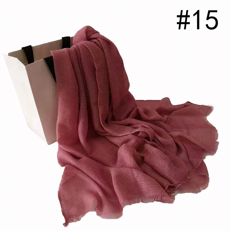Number 15 color Fashion new bandana viscose shawls winter warm scarf solid fringe shawl muslim hijab women scarf wraps fast shipping 10pcs\lot - Цвет: Number 15 color