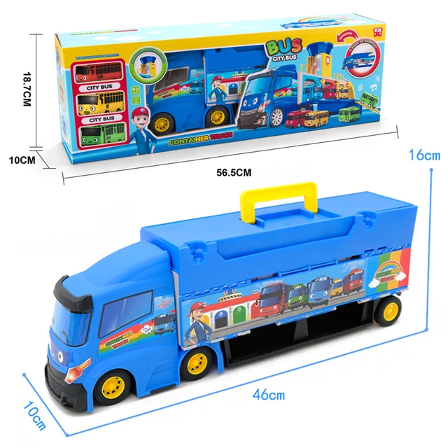 Korean Cartoon Tayo the little bus set parking lot Assembled garage Gas station model with 2 mini tayo car kids gift 5