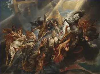 

5 Hand Painted Art Paintings by College Teachers - The Fall of Phaeton Peter Paul Rubens famous - Oil Painting on Canvas
