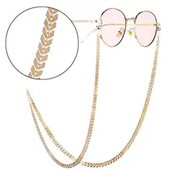 Модные очки цепочка для очков модные очки ожерелье Ins Мода лист цепочка для очков для чтения шнурок для очков для девочек