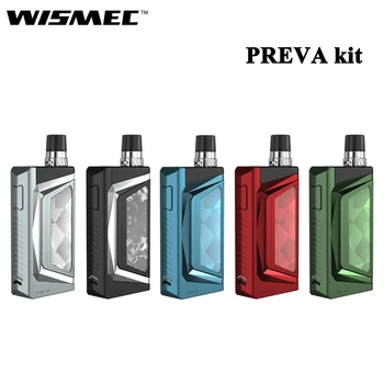 

Original Wismec PREVA Pod kit with 1050mAh Battery 3ml Cartridge Tank WR01 Mesh 0.6ohm Coil Electronic Cigarette Vape Vaporizer