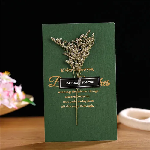 Gypsophila цветы карты складные пустые бумажные поздравительные открытки на день рождения спасибо фестиваль детский подарок Скрапбукинг аксессуары - Цвет: B-6