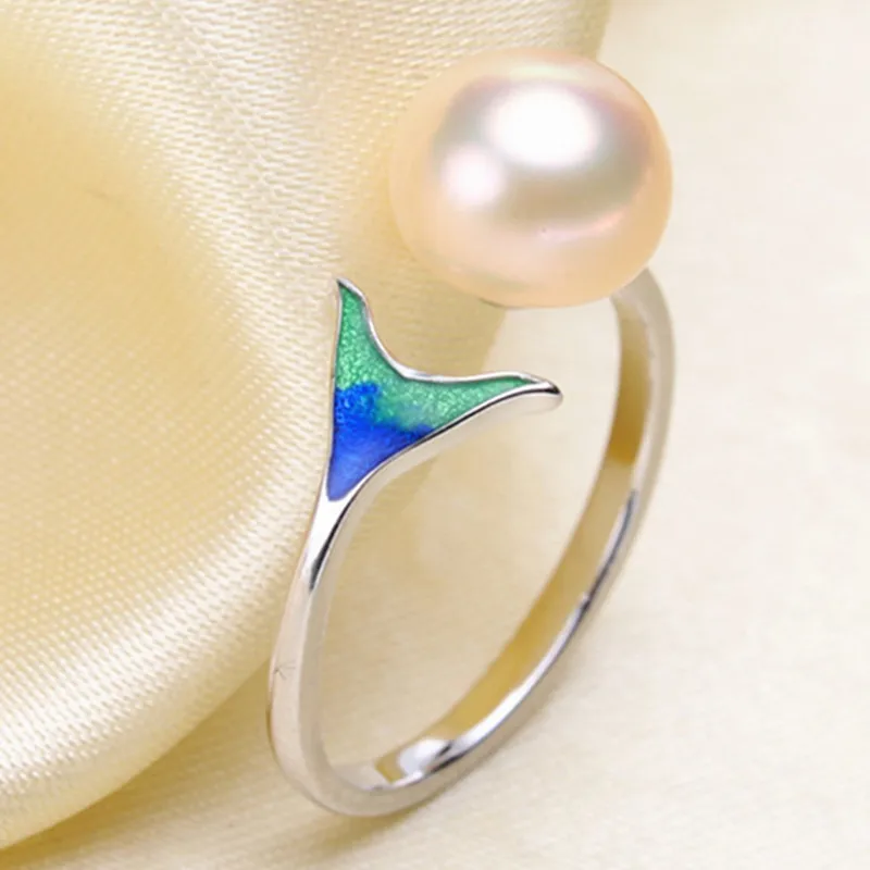 

Real Silver S925 Plated Ring Empty Care DIY Accessories Pearl Ring Adjustable Set Semi-finished Products Woman Ring Wholesale