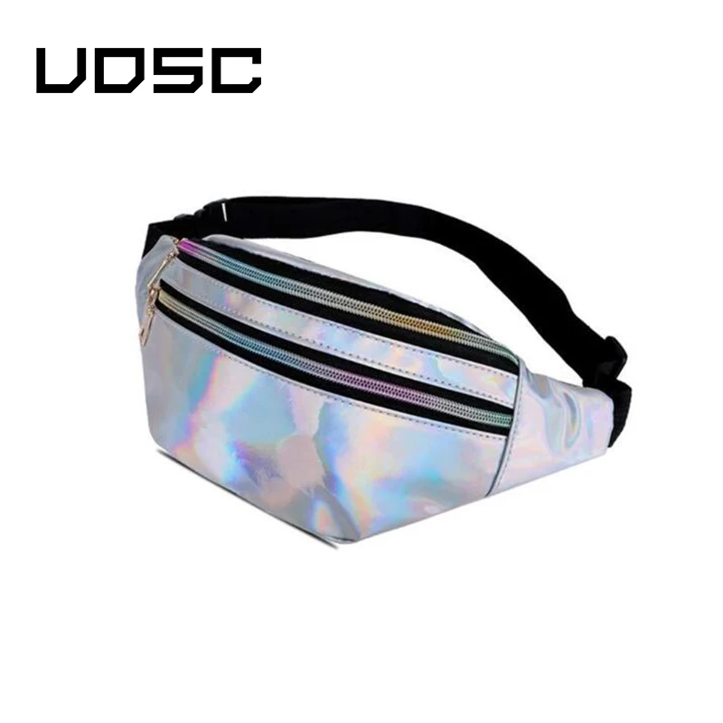 UOSC голографическая поясная сумка женская серебряная Лазерная дорожная