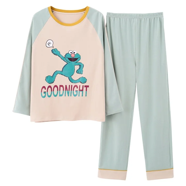 Одежда для женщин, одежда для сна, комплекты с длинными рукавами, осенняя стильная Пижама, женская пижама, женская пижама, большие размеры, пижамы XXL для девочек - Цвет: 1963