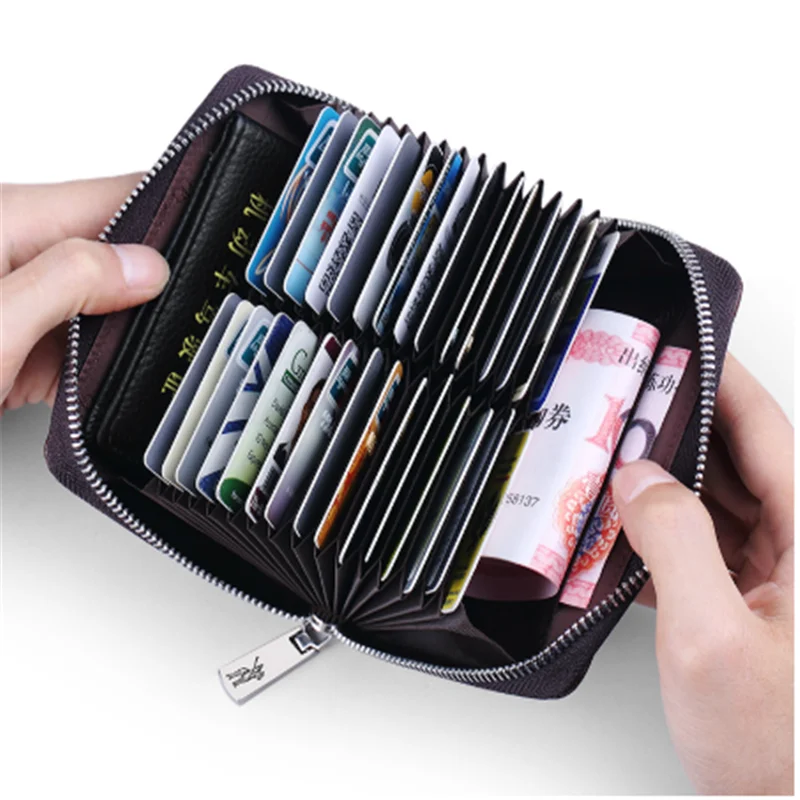 Williampolo anti-theft brush 30 card organ men and women card package anti-degauss rfia genuine leather credit set wallet