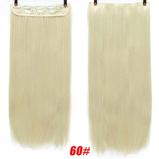DIFEI Synthetic 24 Inch 5 Clip Long curly Women Clip in Hair Extensions Black Brown High Tempreture Hair Piece T1/27