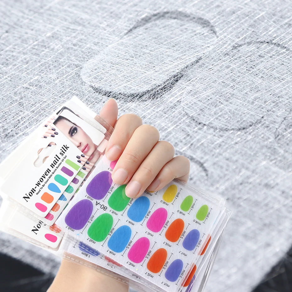 

2pcs Fiberglass Silks Nail Extensions Non-woven Silks Nail Form UV Gel Acrylic Tips Nail Art Wraps French Manicure Tools LY2003