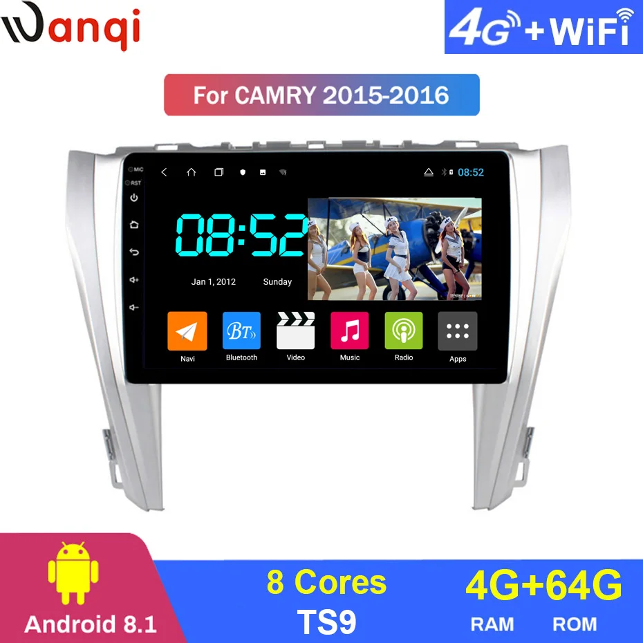 Android 8,1 автомобильный DVD 1din мультимедийная система Navi для Toyota Camry- Автомобильный gps навигатор головное устройство BT SWC wifi
