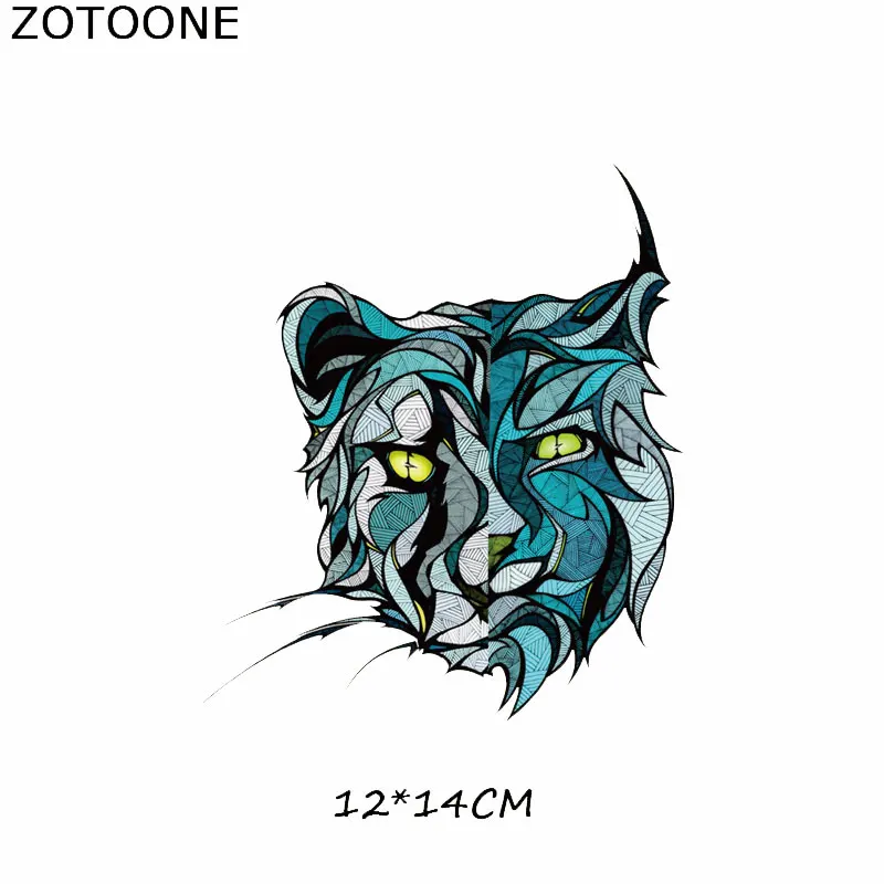ZOTOONE красочные нашивки в виде животных Тигр бык-голова-патч железо на переводе для одежды футболки аксессуары аппликации теплопередача G - Цвет: ZT0524