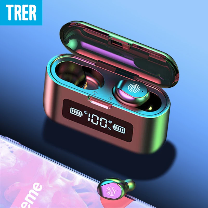 TRER TWS 5 0 Wireless Bluetooth Earphone 3500 mah Charging Case Touch Control in Ear Headset auriculares LED Display Earbuds