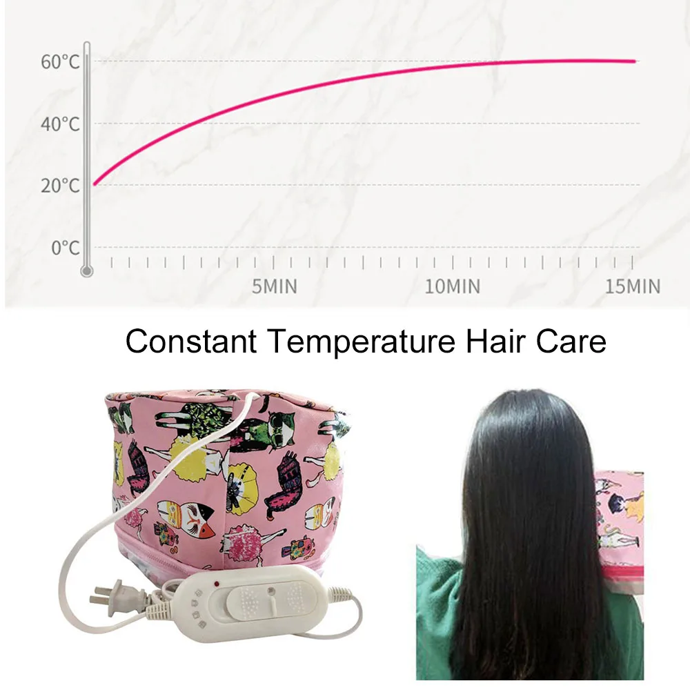 Women Hair Steamer Steamer Nourishing Thermal Dyeing 3 Modes Adjustable Electric Hair Care Heating Cap Care Styling Tool