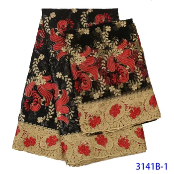

Latest Nigeria Jacquard Bazin Lace Africa Embroidery Lace Guipure Cord Lace With Tulle Lace Fabric High Quality Sewing GD3141B-1