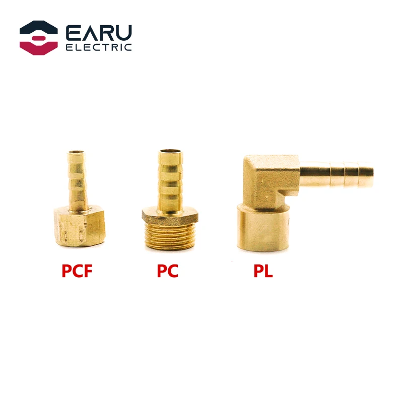 Pagoda Connector 6 8 10 12 14mm Hose Barb Connector Hose Tail Thread 1/8 1/4 3/8 1/2 inch Thread (PT) Brass Water Pipe Fittings