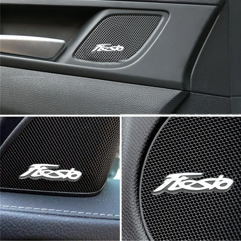 4pcs Car Auto Speaker audio Badge Sticker Decoration Decal for Ford Fiesta EcoSport Emblem Styling | Автомобили и мотоциклы