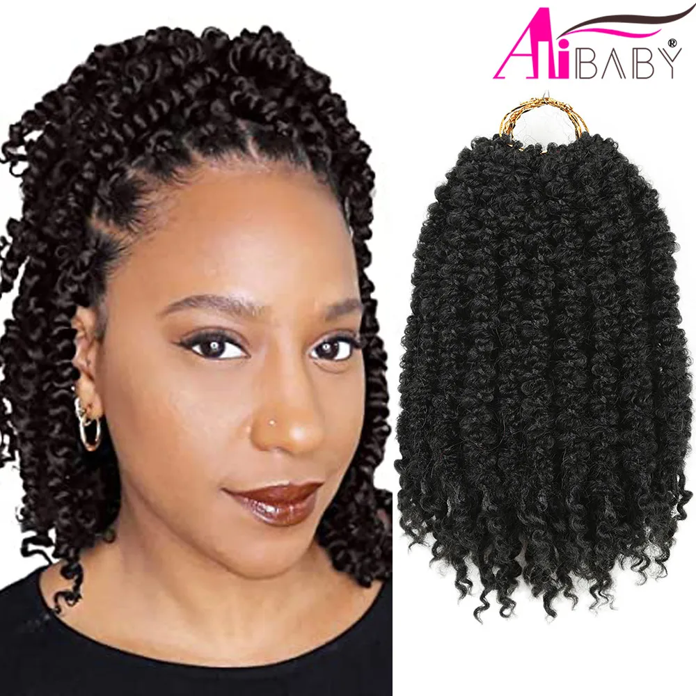 Предварительно скрученные 12-дюймовые синтетические пушистые волосы для вязания