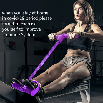 

Fitness Gum 4 Tube Resistance Bands Latex Pedal Exerciser Sit-up Pull Rope Expander Elastic Bands Yoga equipment Pilates Workout