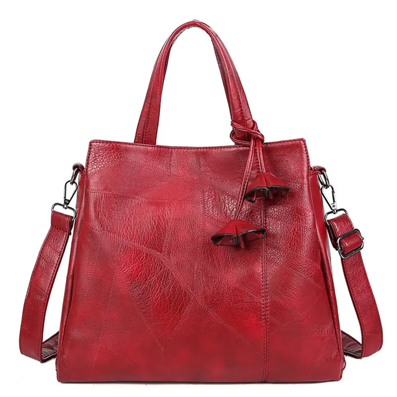 Новые роскошные кожаные сумки в цветочек, женские сумки, дизайнерские сумки высокого качества, женская сумка через плечо, женские сумки-мессенджеры через плечо - Цвет: Red