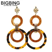 V301 BIGBING fashion jewelry golden acrylic circle stud Earrings set fashion stud earring fashion earrings