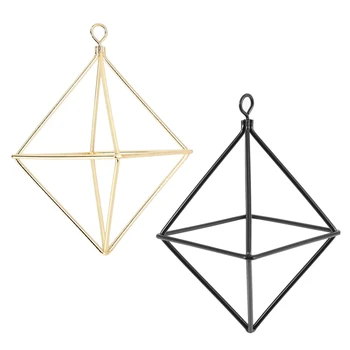 

Freestanding Hanging Planters Geometric Swing Wrought Iron Tillandsia Air Plants Holder Triangular Shaped Metal Rack