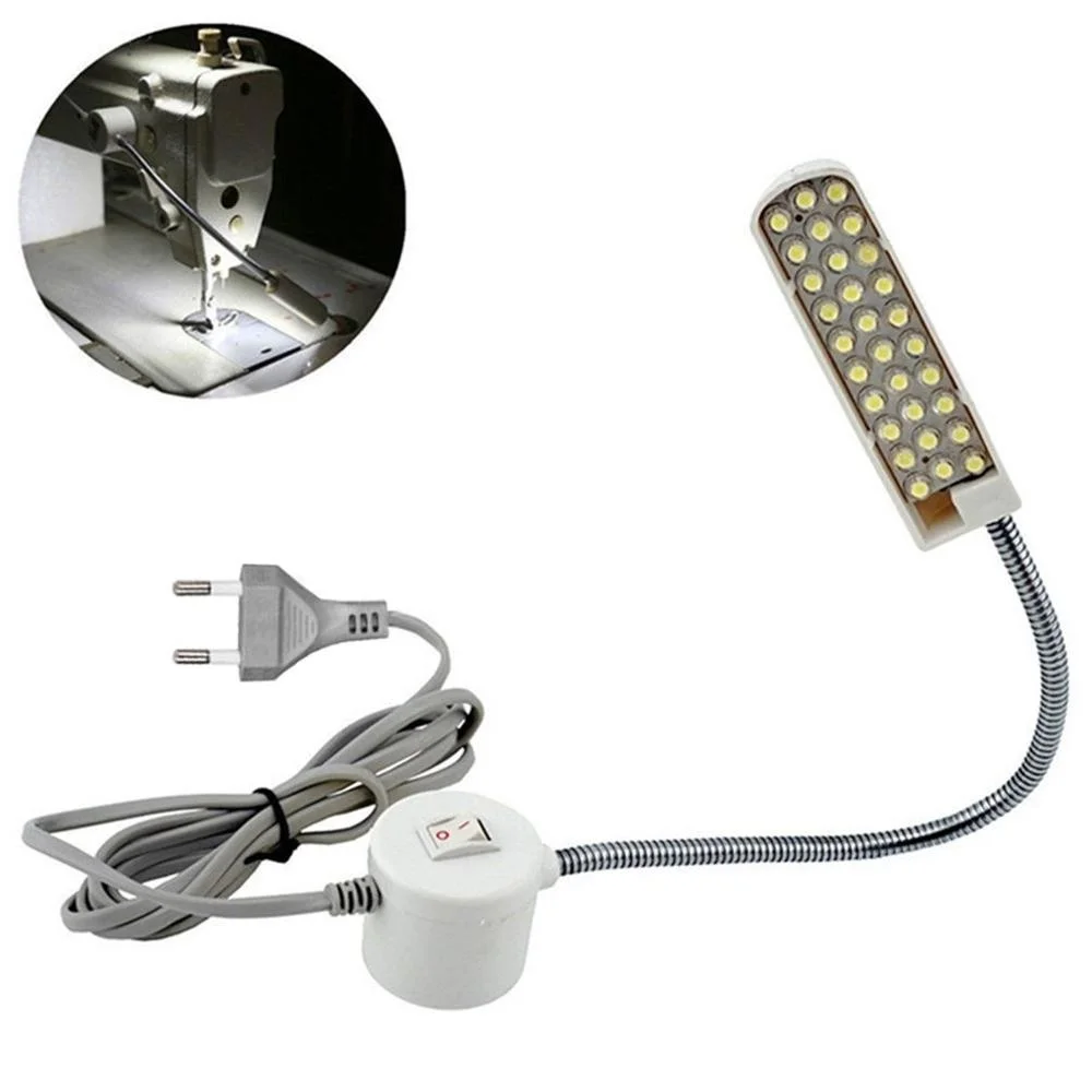 Lampe de travail pliable à 30 LED pour Machine à coudre, avec col de cygne, Base magnétique, pour perceuse, presse, établi