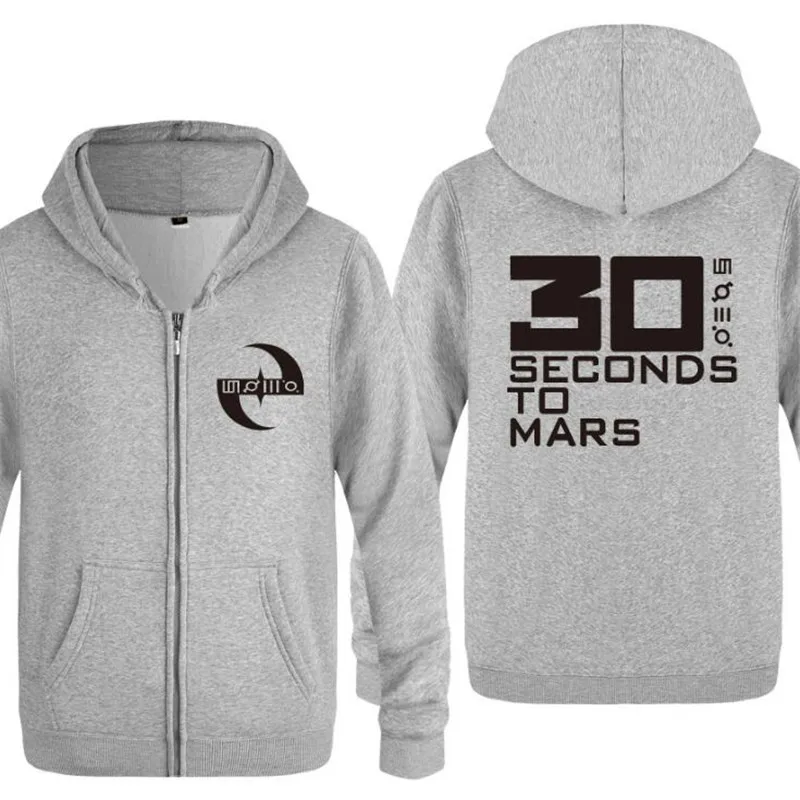 Мужские толстовки с капюшоном Rock 30STM 30 Seconds To Mars с логотипом на молнии, мужская флисовая куртка с длинными рукавами в стиле хип-хоп, зимняя мужская Толстовка
