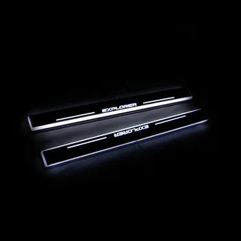 

For Ford Explorer 2011 - 2018 Acrylic Moving LED Welcome Pedal Car Scuff Plate Pedal Door Sill Pathway Light