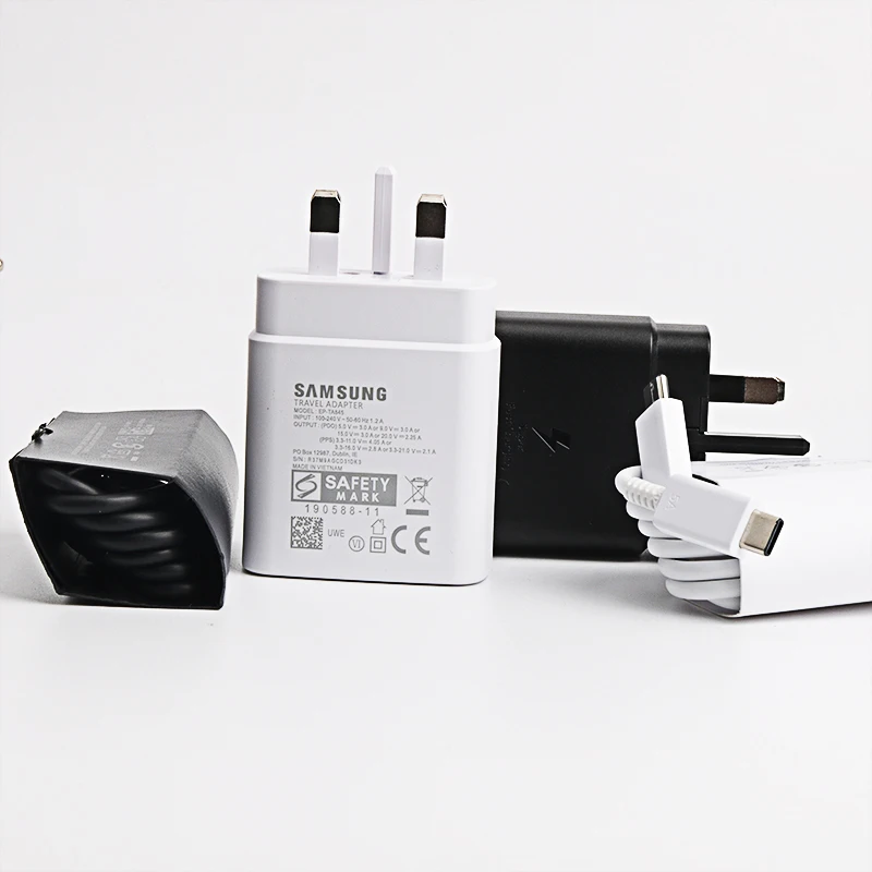 charger 100w 45W UK Plug Original Samsung Super Fast Charger Adaptive With PD type C To type C Cable For Galaxy S21 S20 A72 A71 A91 Note10 baseus 65w