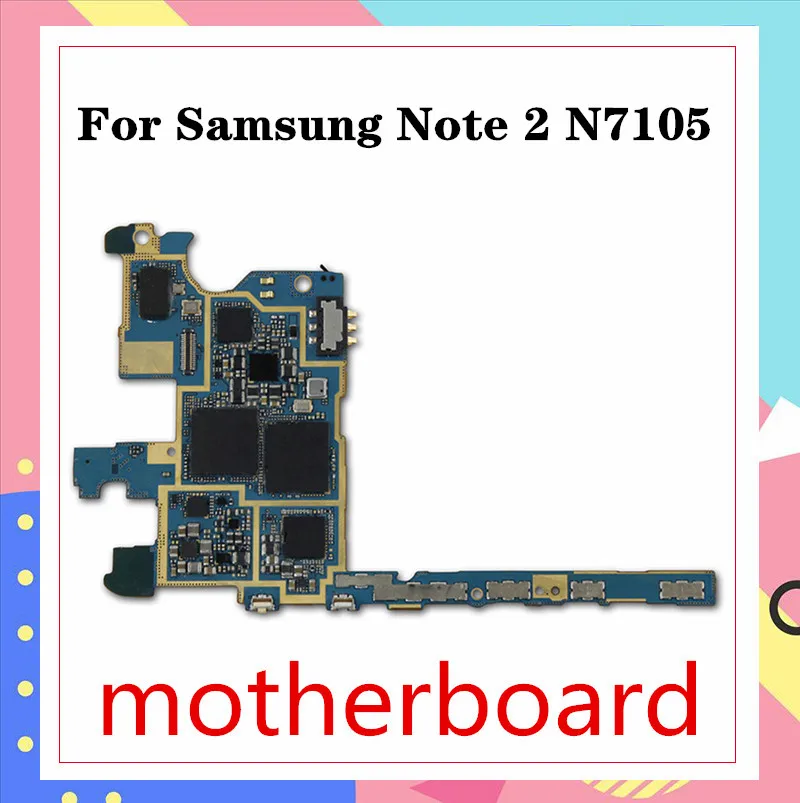 Для Samsung Galaxy Note 2 оригинальная материнская плата N7105 с полным чипом замена