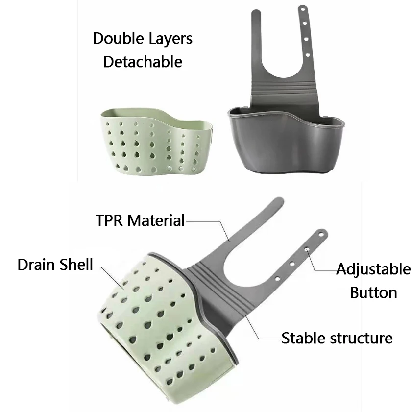 ZhangJi высокое качество TPR резиновая утолщенная раковина для хранения кухонные аксессуары для ванной комнаты сливная корзина полка подвесной Стеллаж Держатель