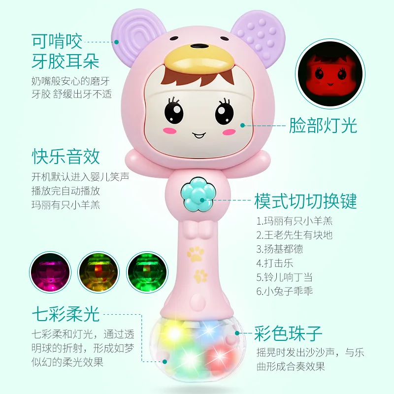 

Baby Toys 0-1-Year-Old Rattle Music jie zou bang Newborns Teether Baby 3-6-12 Month Educational Toy