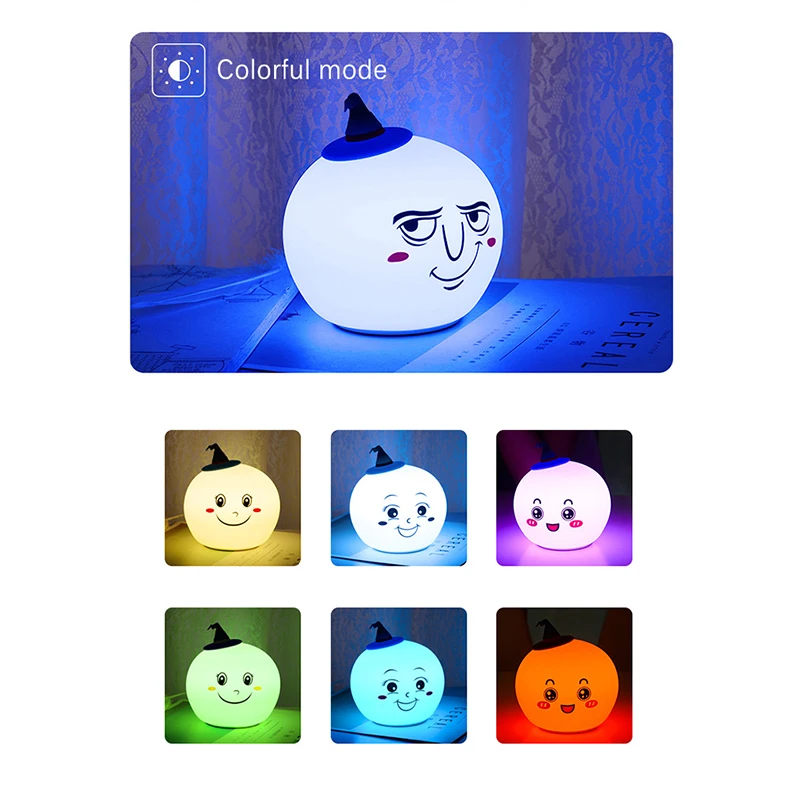 Halloween Night Light With Touch Switch Charging Light Christmas Holiday Party Decorative Table Pumpkin Lights Birthday Gifts