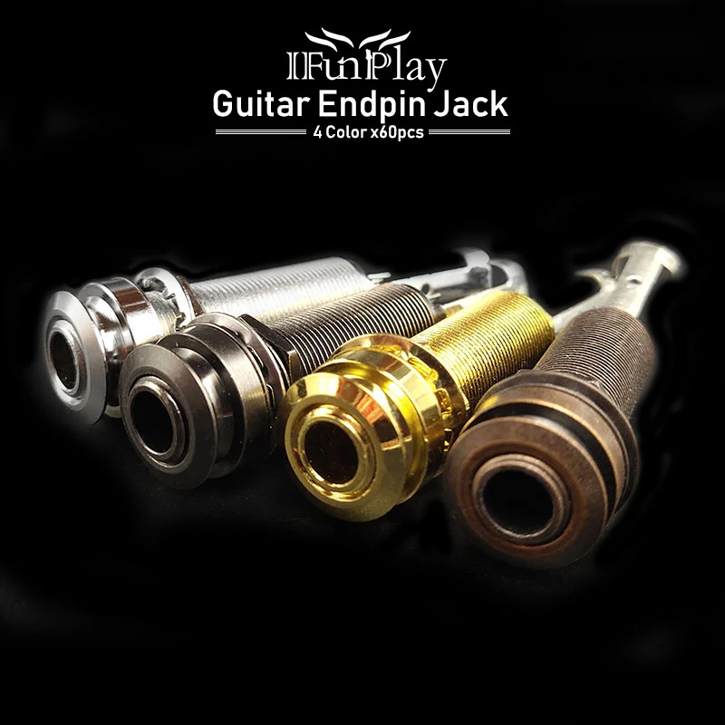 60pcs 4 Colors 1/4" 6.35mm Threaded Cylinder Guitar Preamp Pickup End