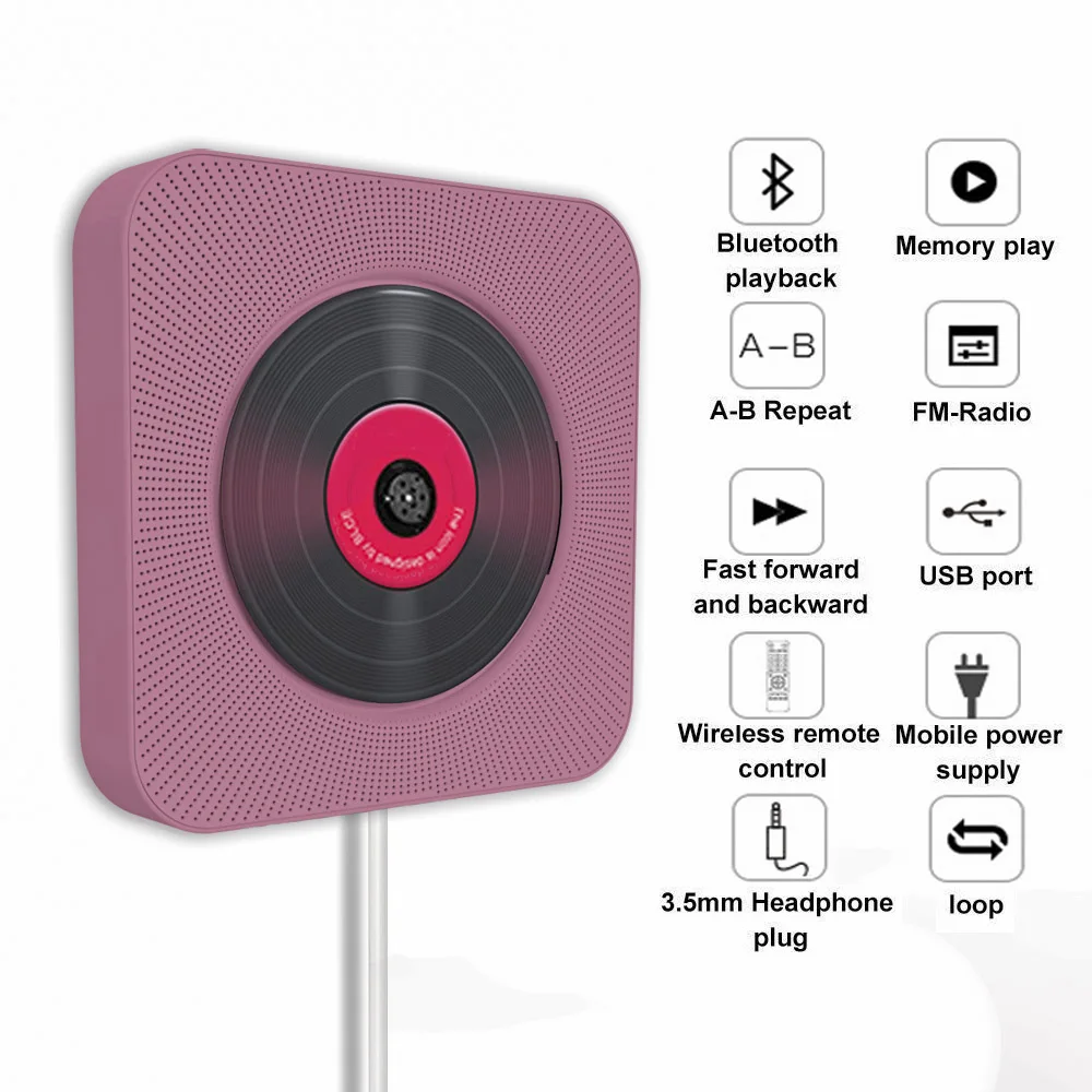 Настенный Bluetooth cd плеер выключатель с дистанционным управлением HiFi динамик USB
